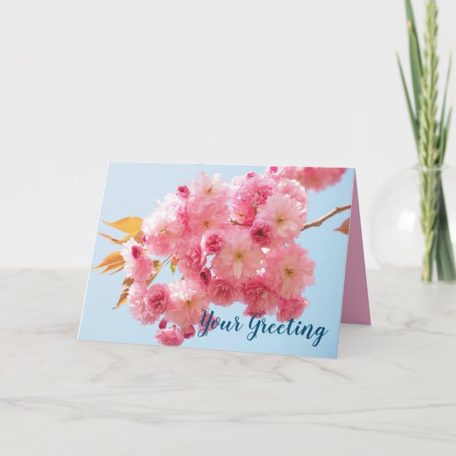 Carte Personnaliser Cette Double Fleur De Cerisier (Devant)