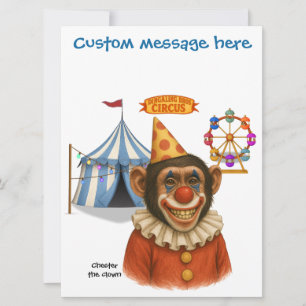 Carte Personnaliser : Chester le clown chimpanzé