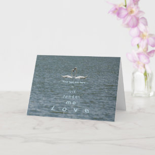 Carte Personnaliser Deux Cygnes Aimez-moi tendre amour
