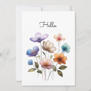 Carte Personnaliser d'illustration de l'aquarelle des fl