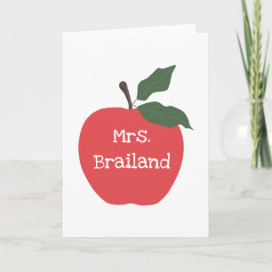 Carte Personnaliser le nom du professeur personnalisé po