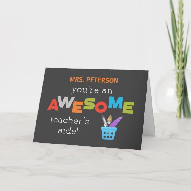 Carte Personnaliser les enseignants Aide Jour d'apprécia (Devant)