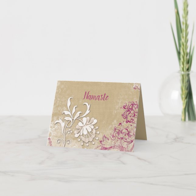 Carte Personnaliser Namaste Merci Surreal Flowers (Devant)