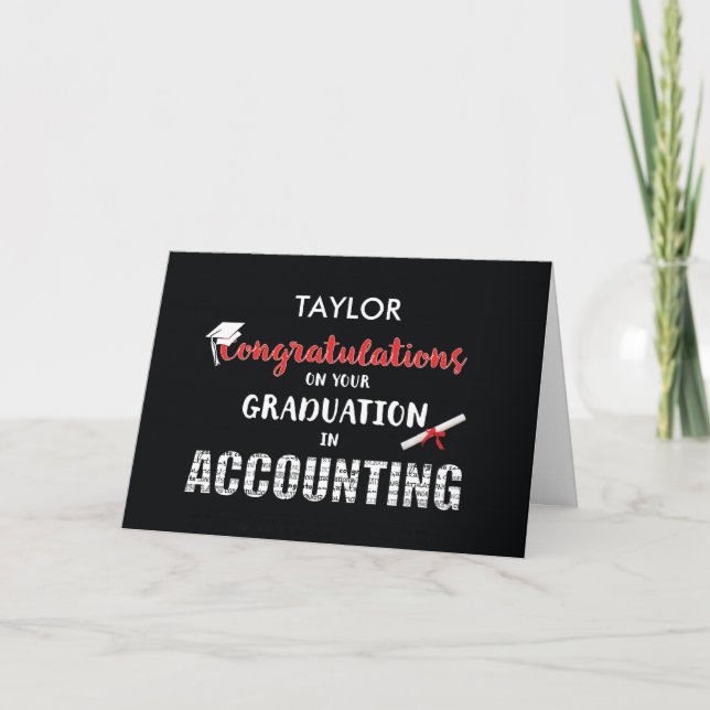 Carte Personnaliser Nom Comptabilité Graduation Félicita (Devant)