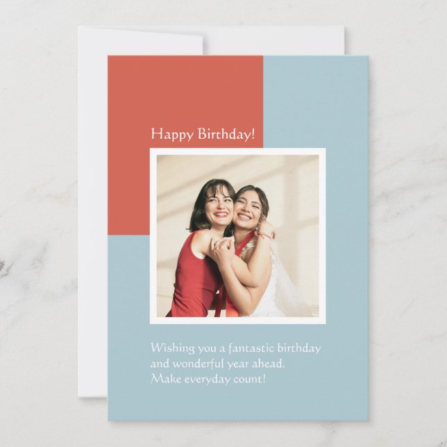 Carte Personnaliser photo & textes 2 couleurs meilleur a (Devant)