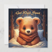 Personnalisez Baby Bear Sick in Bed Get Well Bient