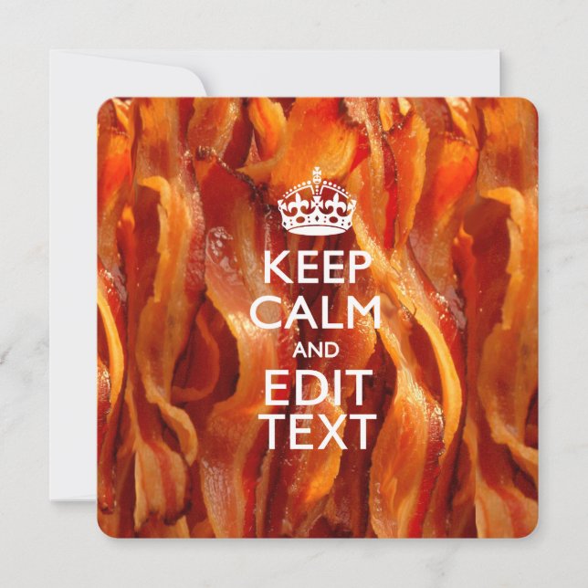 Carte Personnalisez ceci avec Keep Calm et Sizzling Baco (Devant)