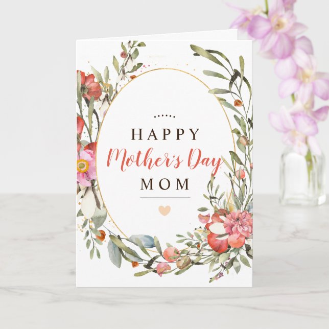 Carte Personnalisez Happy Mother's Day Floral (Orchidée)