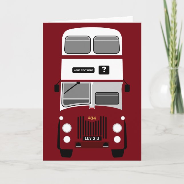 Carte Personnalisez le vieil autobus à  impériale (Devant)