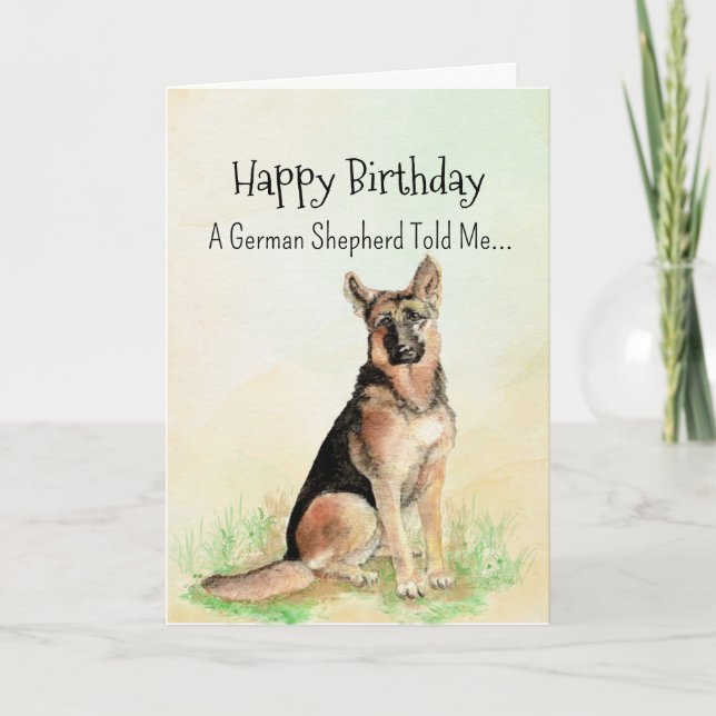Carte Personnalité berger allemande Anniversaire Animaux (Devant)