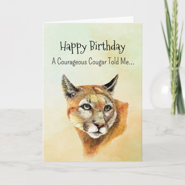 Carte Personnalité Cougar Anniversaire Animaux amusants (Devant)