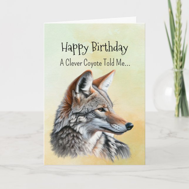 Carte Personnalité Coyote Anniversaire Animaux amusants (Devant)