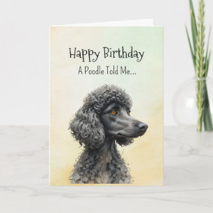 Carte Personnalité de caniche standard Anniversaire Anim