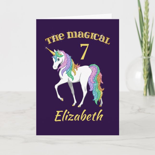 Carte Personnalité de l'Unicorn 4th 5th 6th 8th Birthday (Devant)
