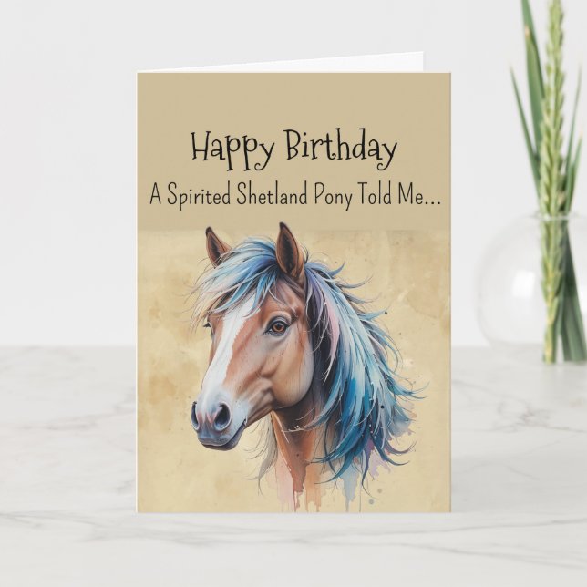 Carte Personnalité de Shetland Pony Horse d'anniversaire (Devant)