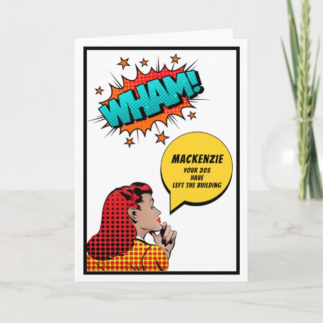 Carte Personnalized 30th Birthday Retro Comic Funny (Devant)