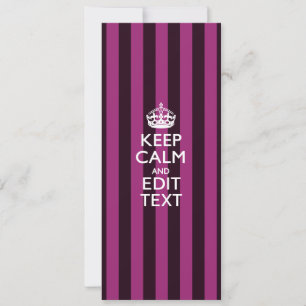 Carte Personnalized KEEP CALM and Your Text on Pink