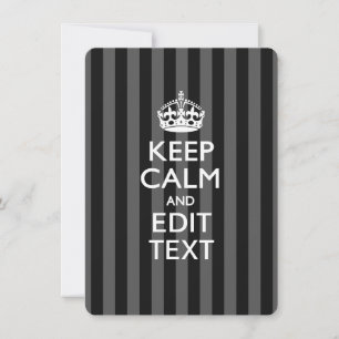 Carte Personnalized KEEP CALM Your Text on Black Stripes