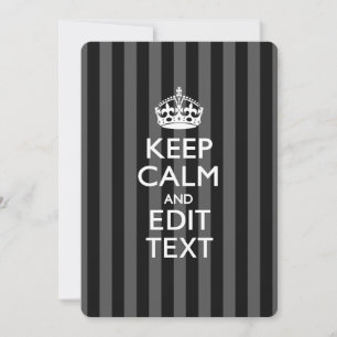 Carte Personnalized KEEP CALM Your Text on Black Stripes