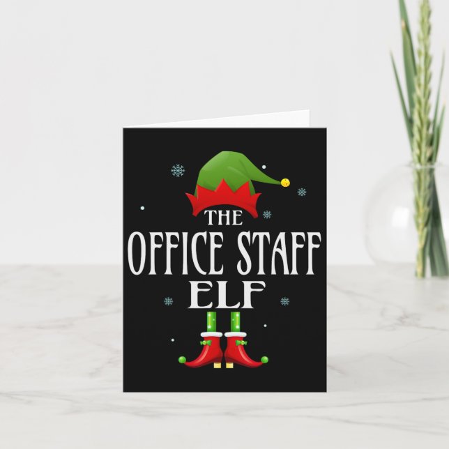 Carte Personnel du bureau Elf Xmas Matching Family Group (Devant)