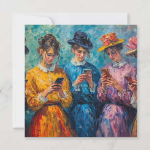 Carte Personnes du 19e siècle utilisant des smartphones