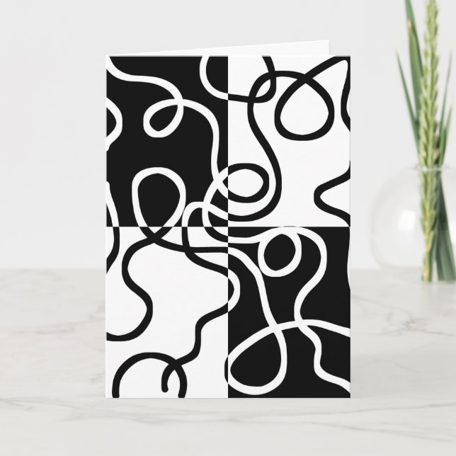 Carte Persuasion linéaire II : noir et blanc Abstrait (Devant)