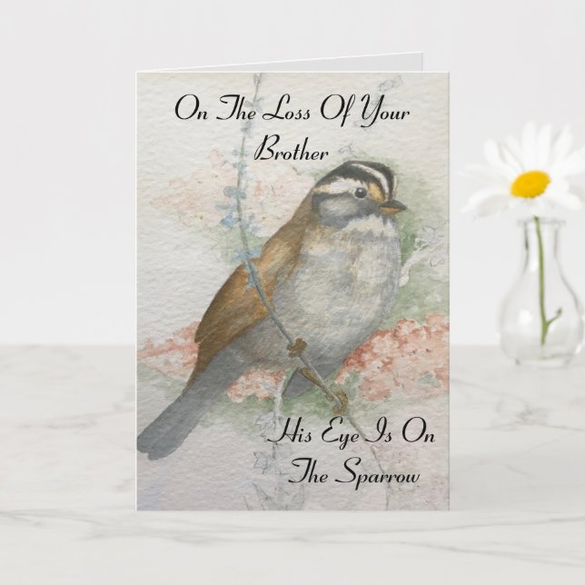 Carte Perte De Frère Sparrow Bible Citation Sympathie (Petite plante)