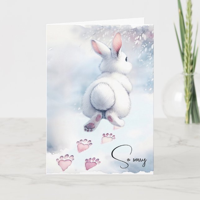 Carte Perte de lapin de compagnie avec empreintes de pat (Devant)
