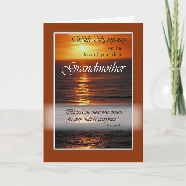 Carte Perte de sympathie de grand-mère, coucher de solei (Devant)