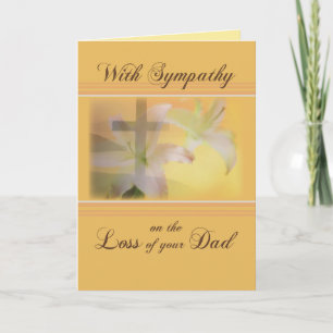 Carte Perte de sympathie de papa, Lys, Croix