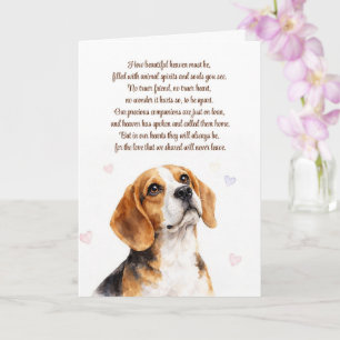 Carte Perte de sympathie pour chien avec un beau poème d