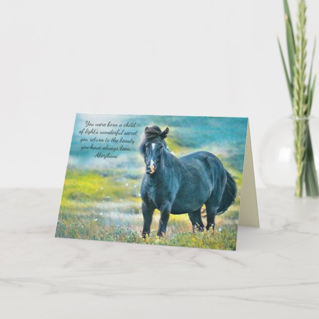 Carte Perte d'un cheval bien-aimé Sympathie personnalisé (Devant)