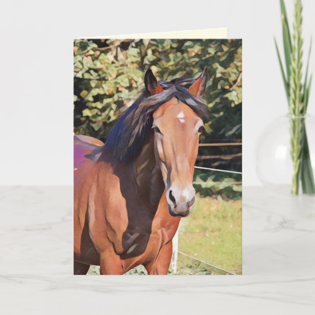 Carte Perte d'un cheval bien-aimé Sympathie personnalisé (Devant)