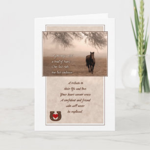Carte Perte d'un cheval Sepia Hues Pet Sympathie