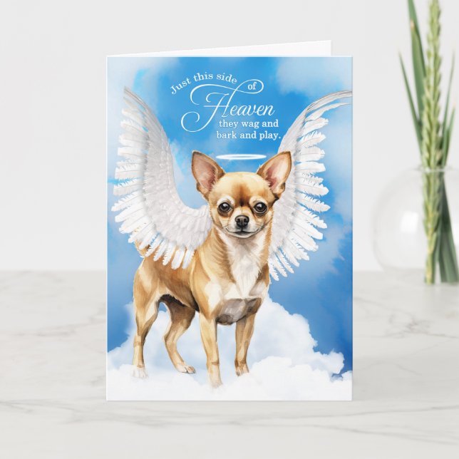 Carte Perte d'un manteau lisse Tan Chihuahua Sympathie p (Devant)