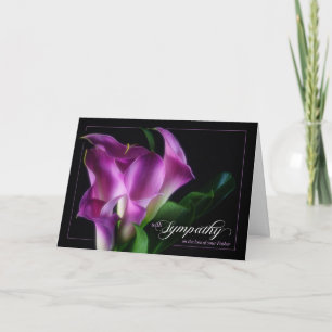 Carte Perte d'un père Sympathie Purple Calla Lilies