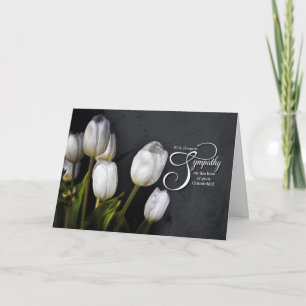 Carte Perte d'une petite-fille Sympathie Tulipes blanche