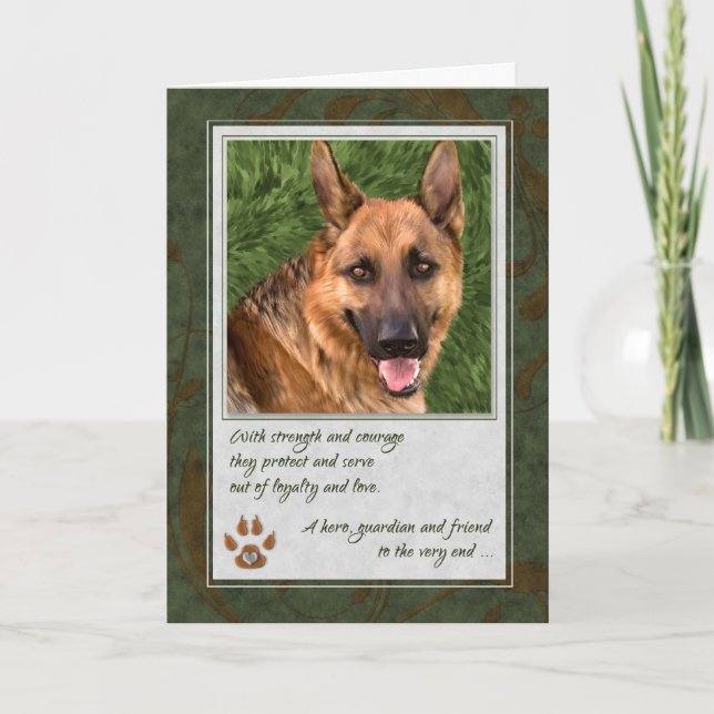 Carte Perte d'une sympathie avec un chien aidant (Devant)