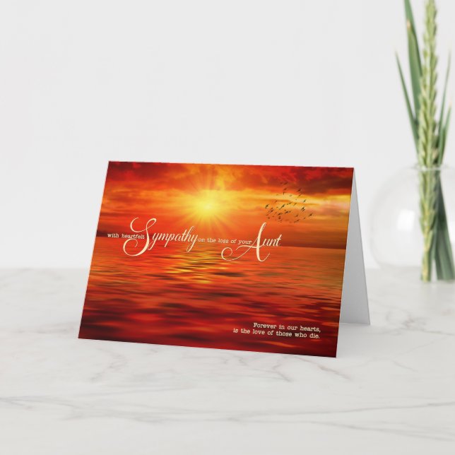 Carte Perte d'une tante Sympathy Sunset Ocean (Devant)