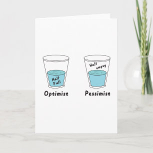 Carte Pessimiste Optimiste Vide, mi-plein, mi-vide