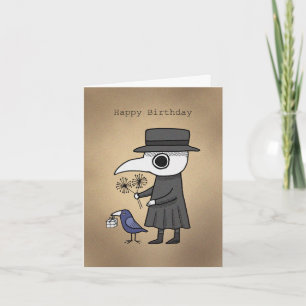 Carte Peste docteur avec corbeau Humour noir Anniversair