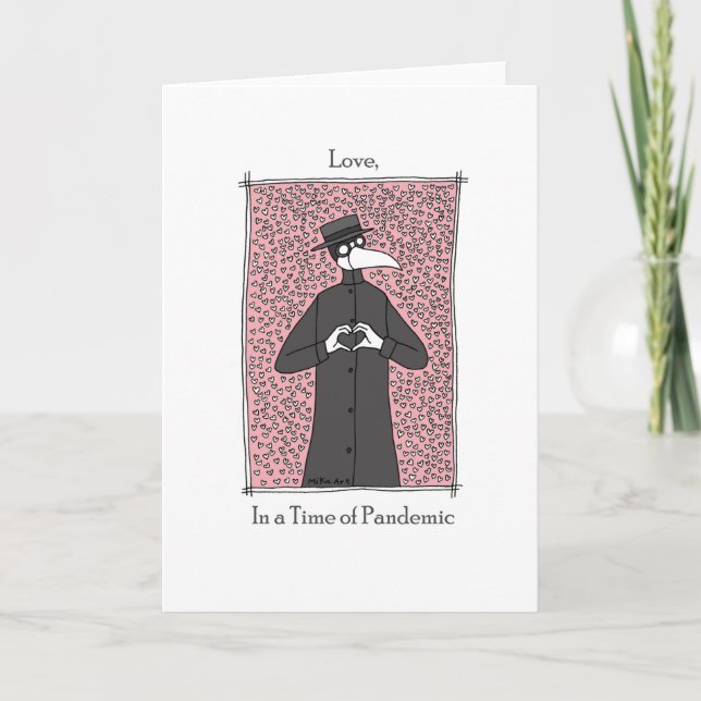Carte Peste Docteur coeur drôle Pandemic Valentine's day (Devant)