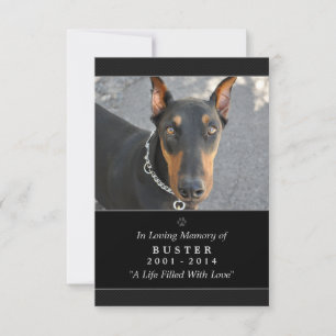 Carte Pet Memorial 3.5"x5" Noir - Le Jardin de Die