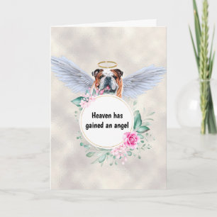 Carte Pet memorial Anglais bulldog angel ailes poème