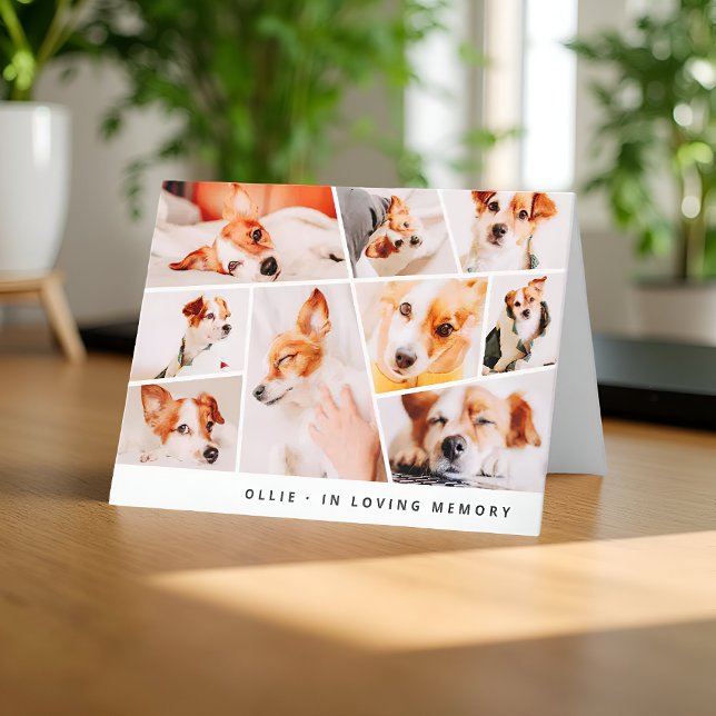 Carte Pet Memorial Modern Simple Chic 9 Photos Collage (Créateur téléchargé)