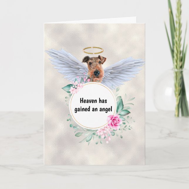 Carte Pet memorial Terrier chien angel ailes poème (Devant)