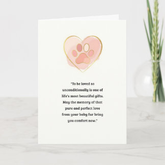 Carte Pet Sympathy Card Love Paw Series