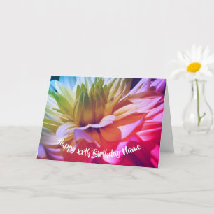 Carte Pétales à fleurs Dahlia Personnalisé Anniversaire 