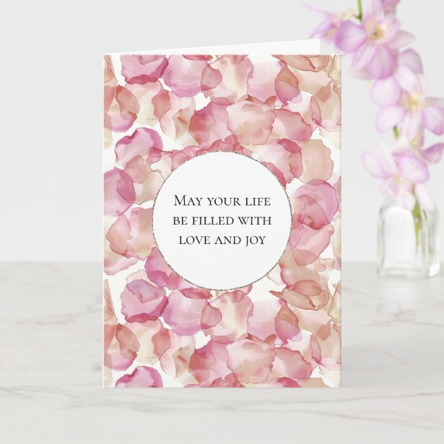 Carte Pétales rose romantique Mariage floral (Orchidée)