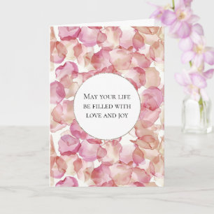 Carte Pétales rose romantique Mariage floral